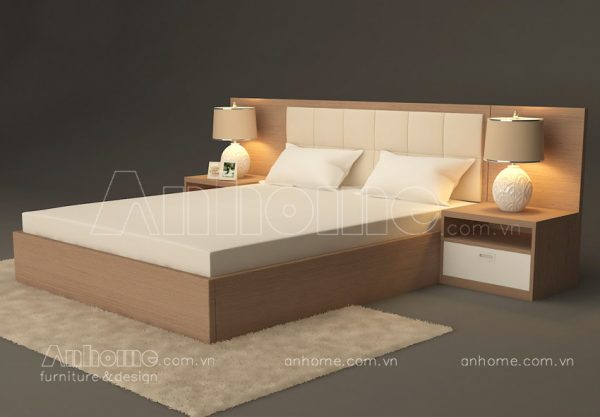 Giường ngủ gỗ công nghiệp an cường hiện đại - BGN00031 2