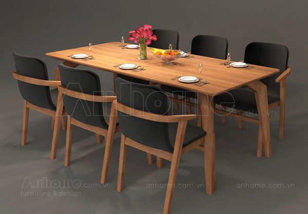 Bộ bàn ghế ăn gỗ sồi nga hiện đại - BGA005021 1